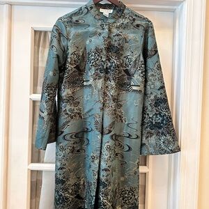 Citron Long Silk Robe S
